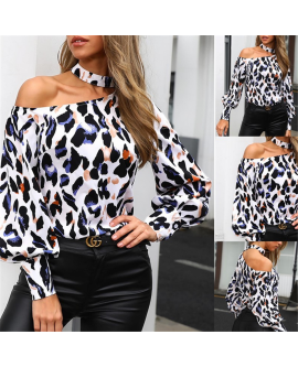 Sexy Leopard Off Shoulder Women Tops Fashion Blouse Shirt