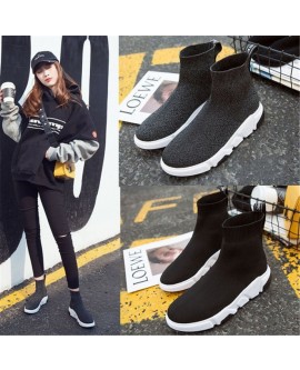 Unisex Casual Sport High Top Socks Shoes