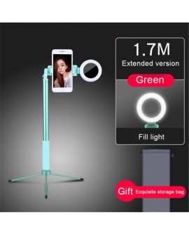 Bluetooth Selfie Stick Tripod With Ring Light Lamp Portable Stand